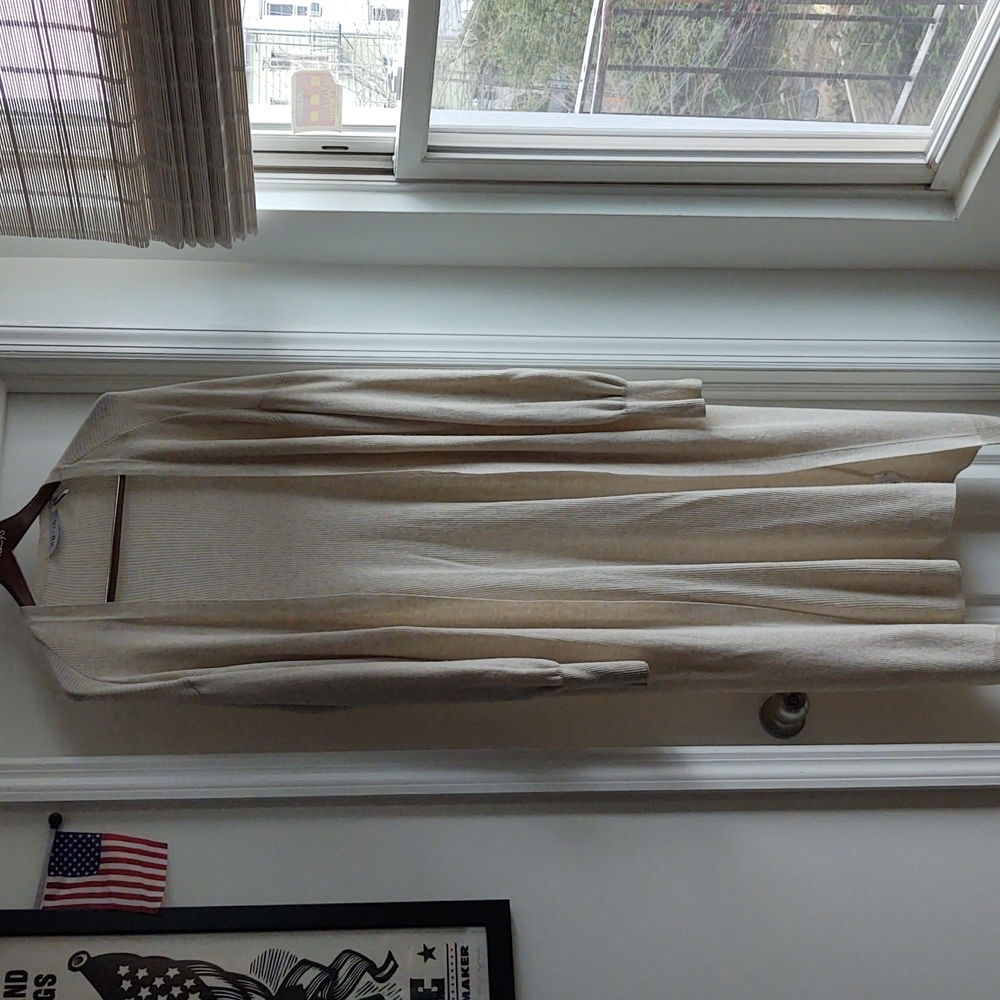 nu-in Long Balloon Sleeve Cardigan Sweater Viscose cream soft Made in Portugal